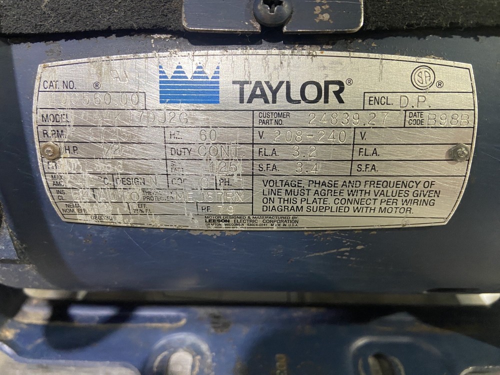 Taylor 340D Motor Slush Freezer $245