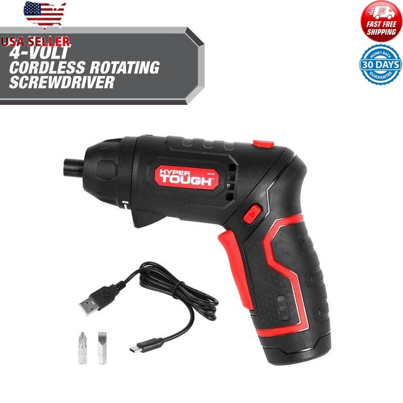4V Cordless Rotating Screwdriver Compact Lightweight Adjustable Handle LED Light