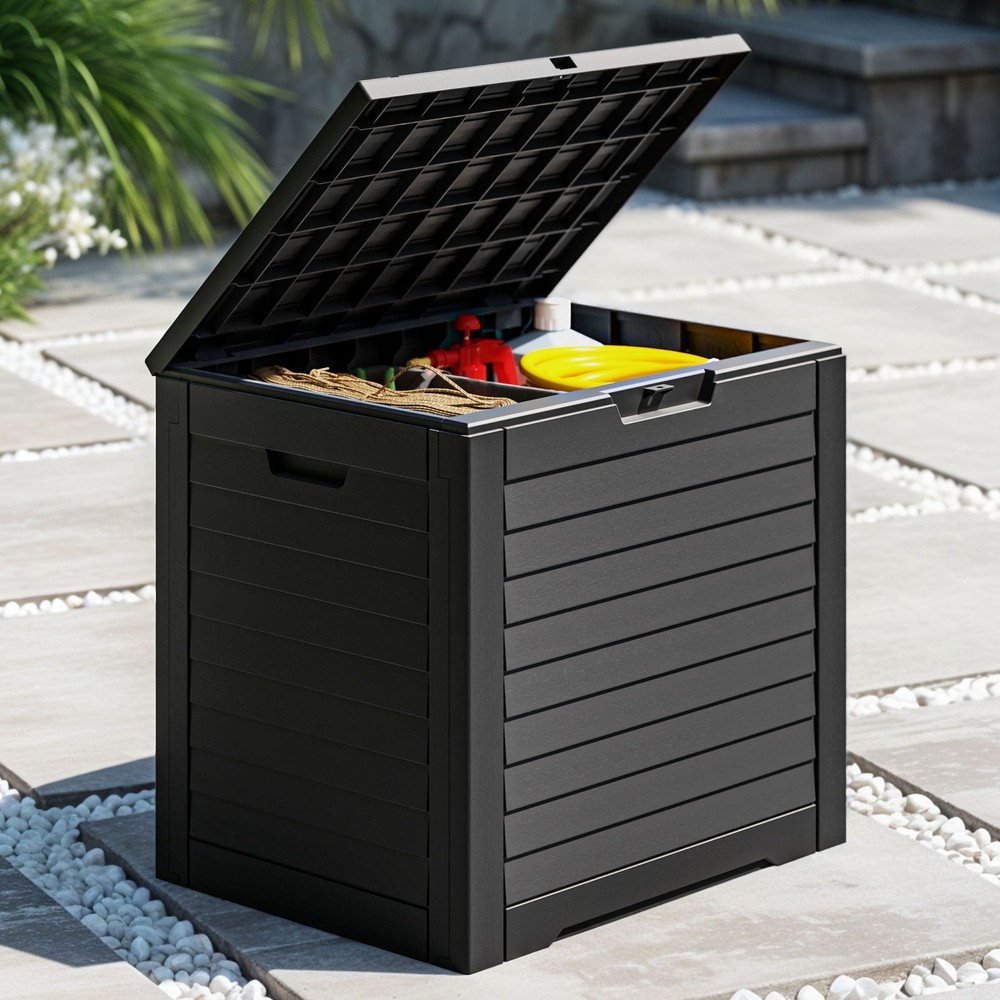 Uforic 35 Gallon Outdoor Resin Storage Box, Lockable Deck Box
