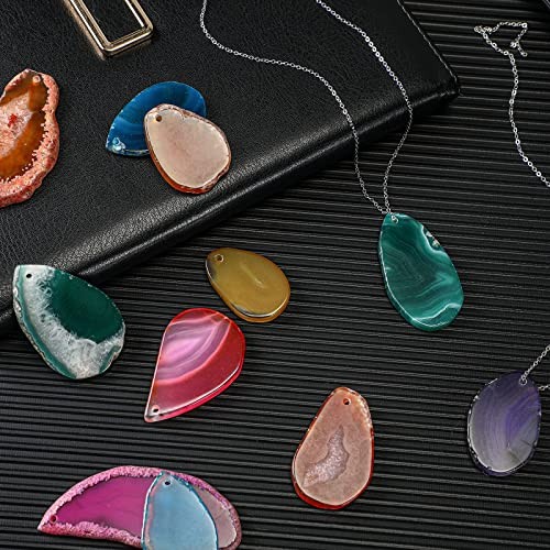 100 Pieces Geode Agate Slice Crystals Bulk Polished Geodes Stones Light Table