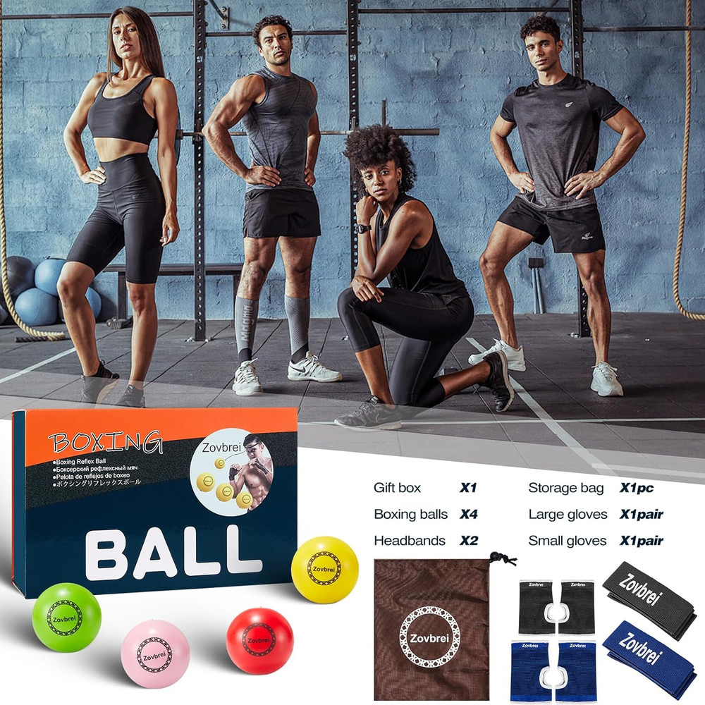 Ultimate Boxing Reflex Ball Set 4Reaction Balls Train Hand Eye Coordination Punc