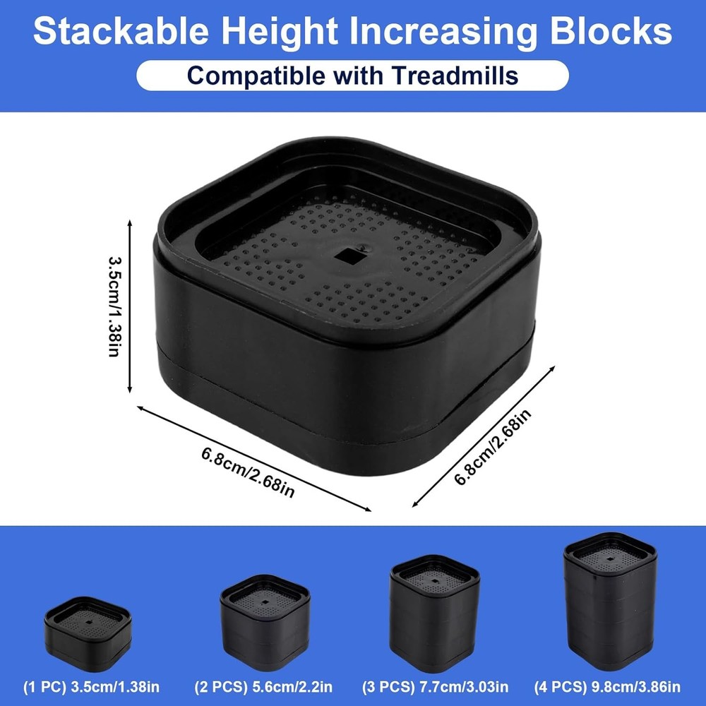 4pcs Treadmill Incline Riser Blocks, Walking Stackable Height Adjustable Incline