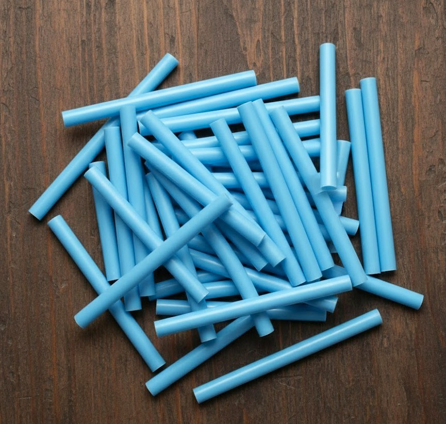 12 Light Blue Mini Glue Sticks 4" Length 5/16 (.25)