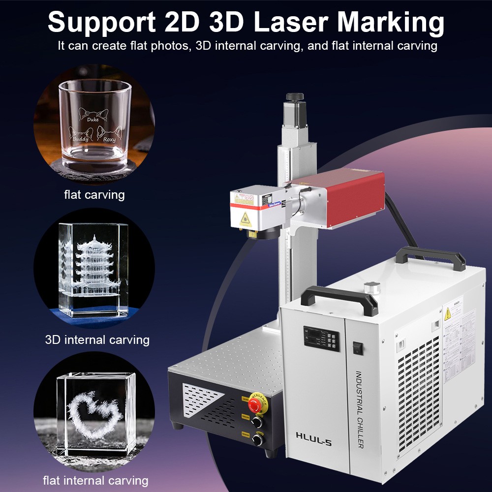 10W UV Water Cooling Crystal 3D Inside Maker Laser Marking Machine Motorized Z