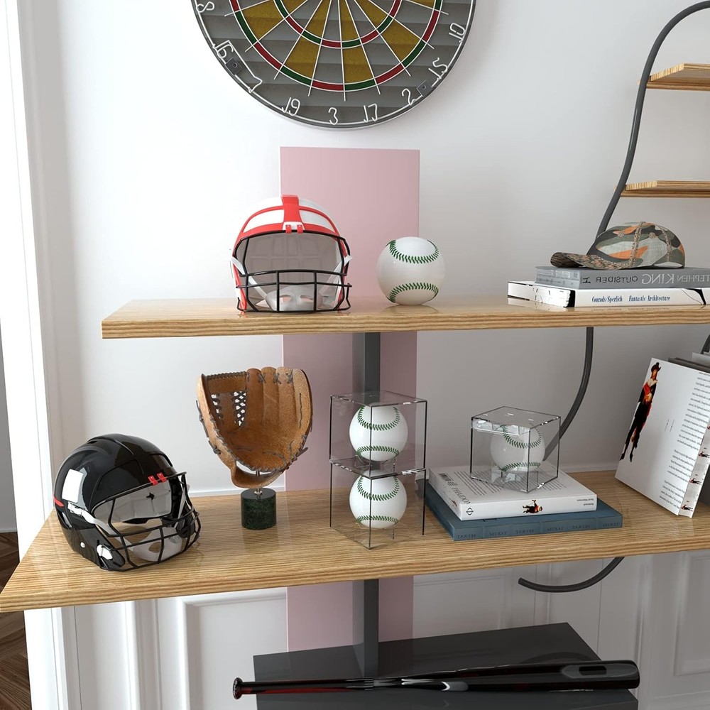 Baseball Display Case 4 Pack, UV Protected Acrylic Square 4 PACK, Clear