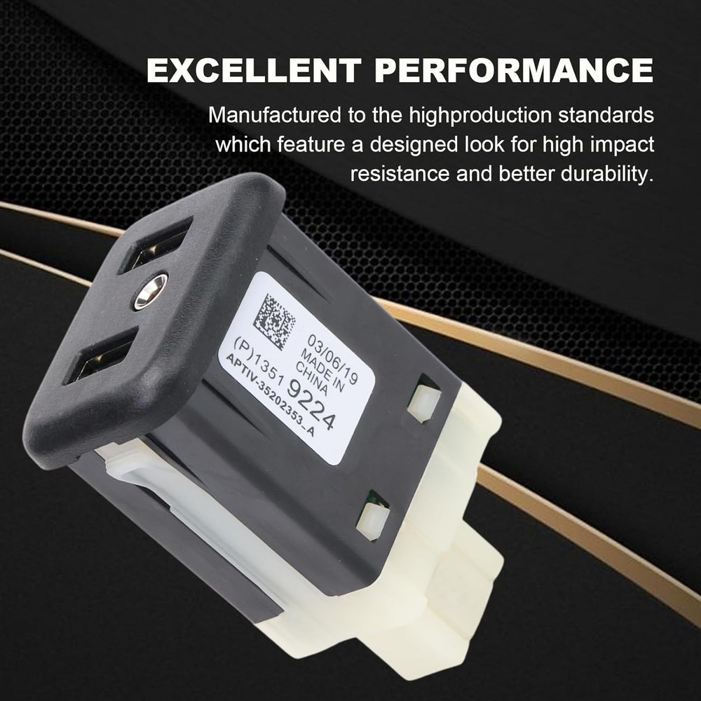 13519224 USB Port, AUX Interface Jack Compatible with Chevy Buick black