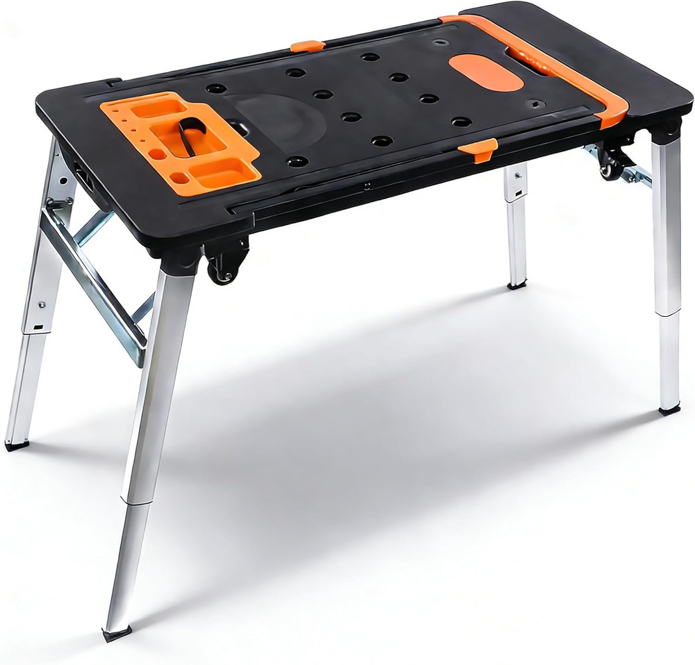 7 in 1 Work Benches Multifunctional Folding Work Table for Garage, Portable Work