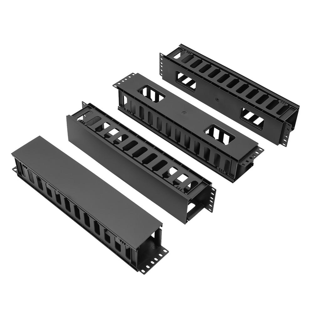 4-Pack Horizontal Cable Organizer for 19-Inch Racks - Efficient Management