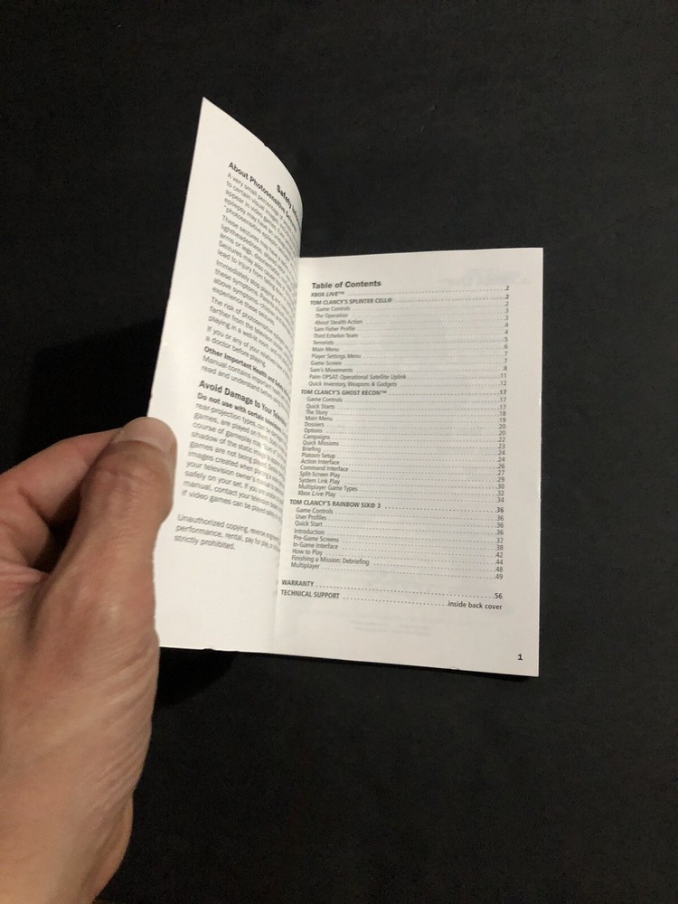 tom clancy classic trilogy xbox Manual Only