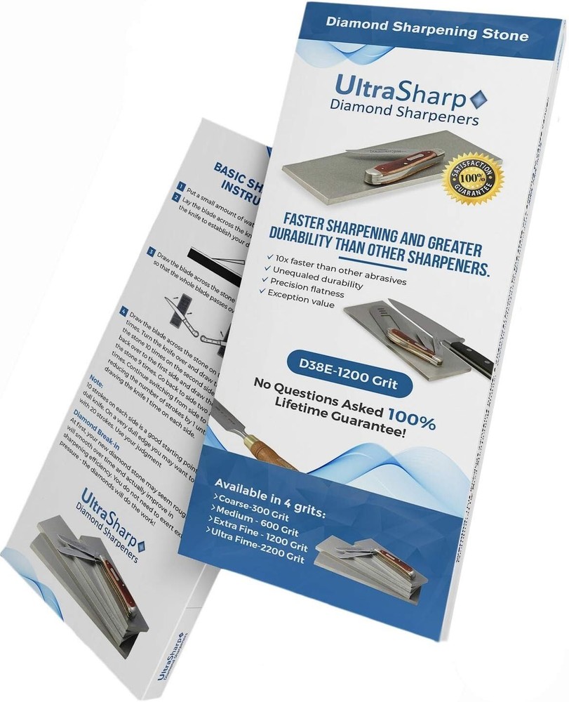 Ultra Sharp Diamond Sharpening Stone Set - Fine/Extra Fine - 8 x 3