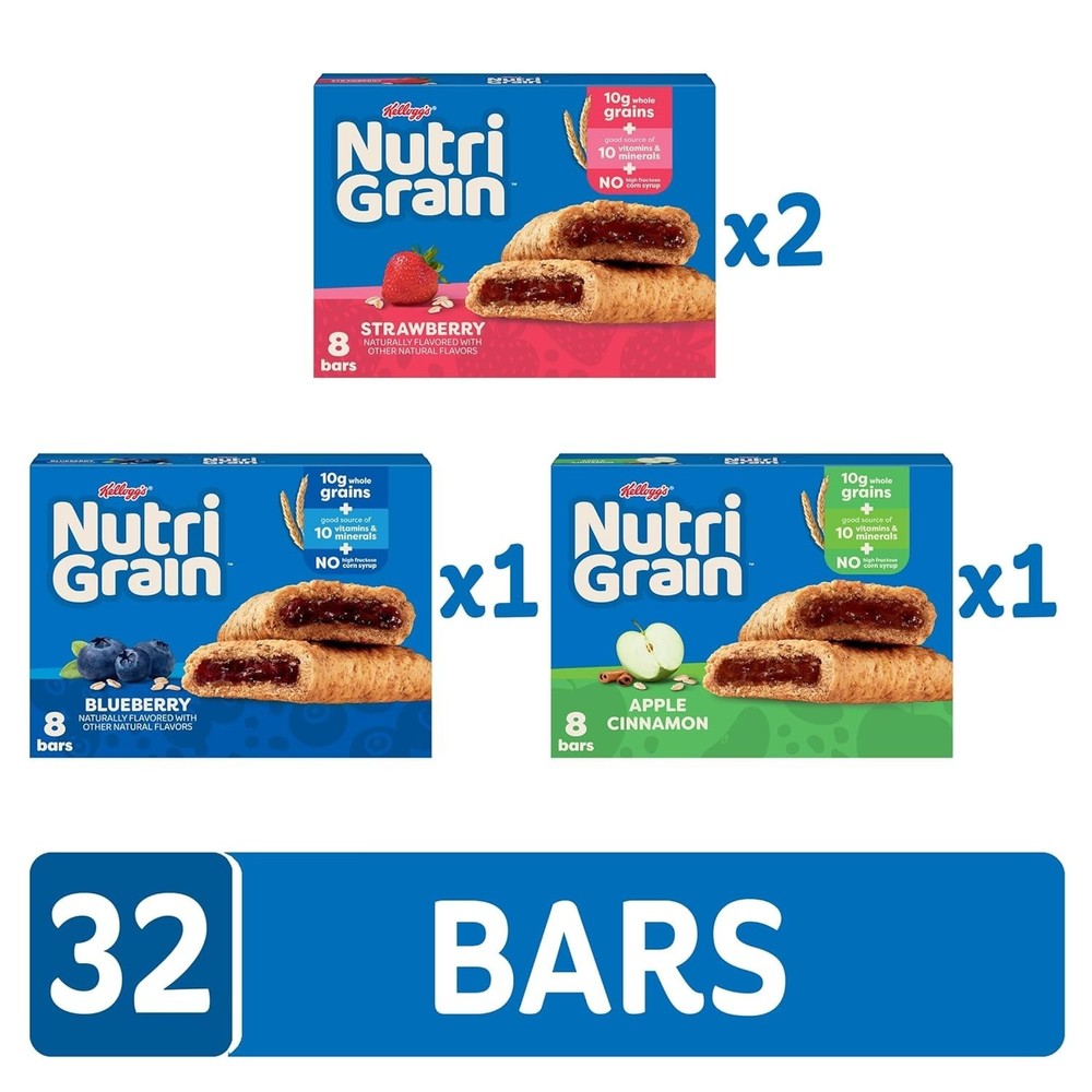Nutri-Grain Variety Pack: Complete Whole Grain Breakfast & Snack Bars