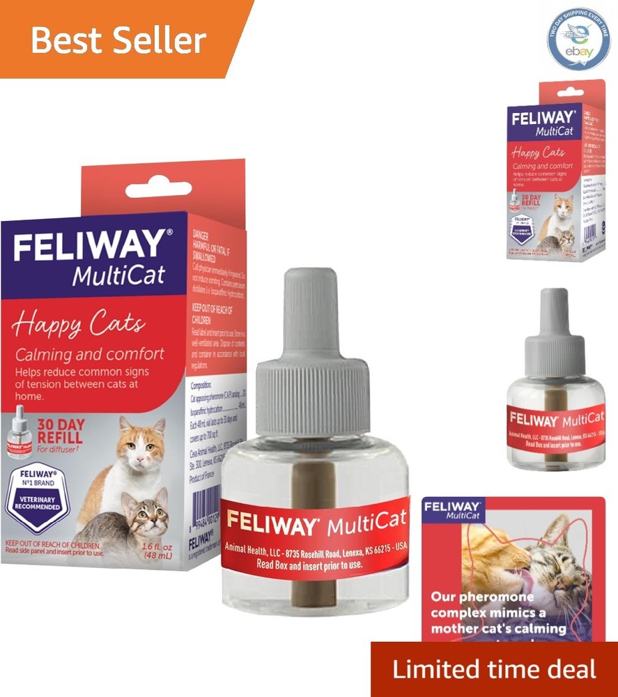 MultiCat 30 Day Calming Refill - 48ml Pheromone Diffuser for Peaceful Homes