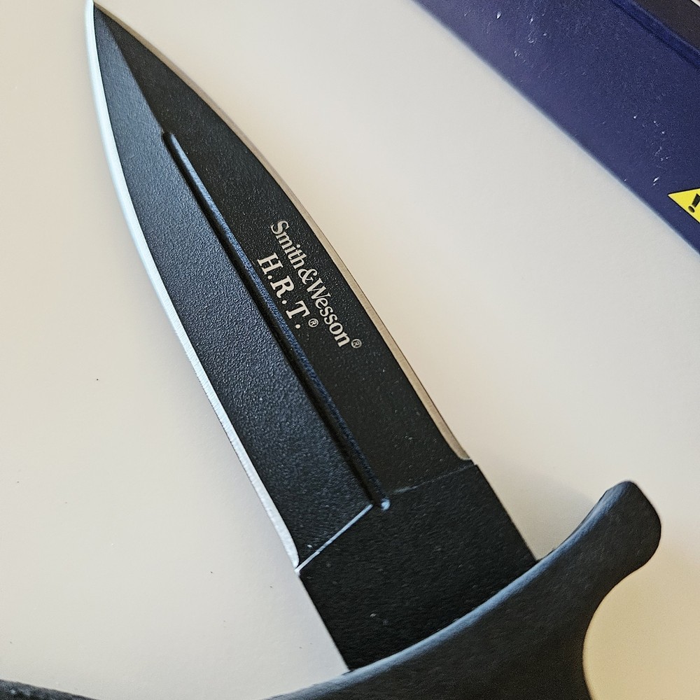 Smith & Wesson HRT Tactical Dagger Boot Knife Leather Sheath SWHRT9B