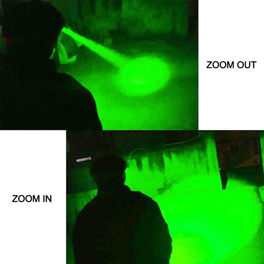 Hunting Green LED Headlamp Head Torch Sensor USB Charging Zoomable Camping Light