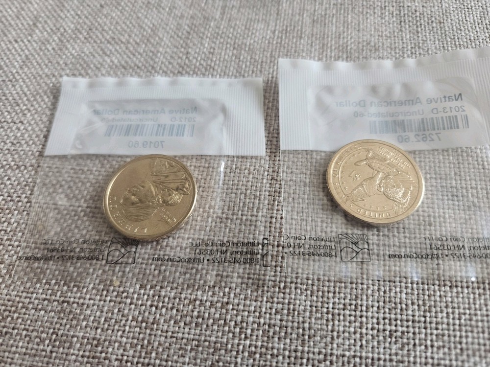 2012 D & 2013-D Native American Dollar Uncirculated $1