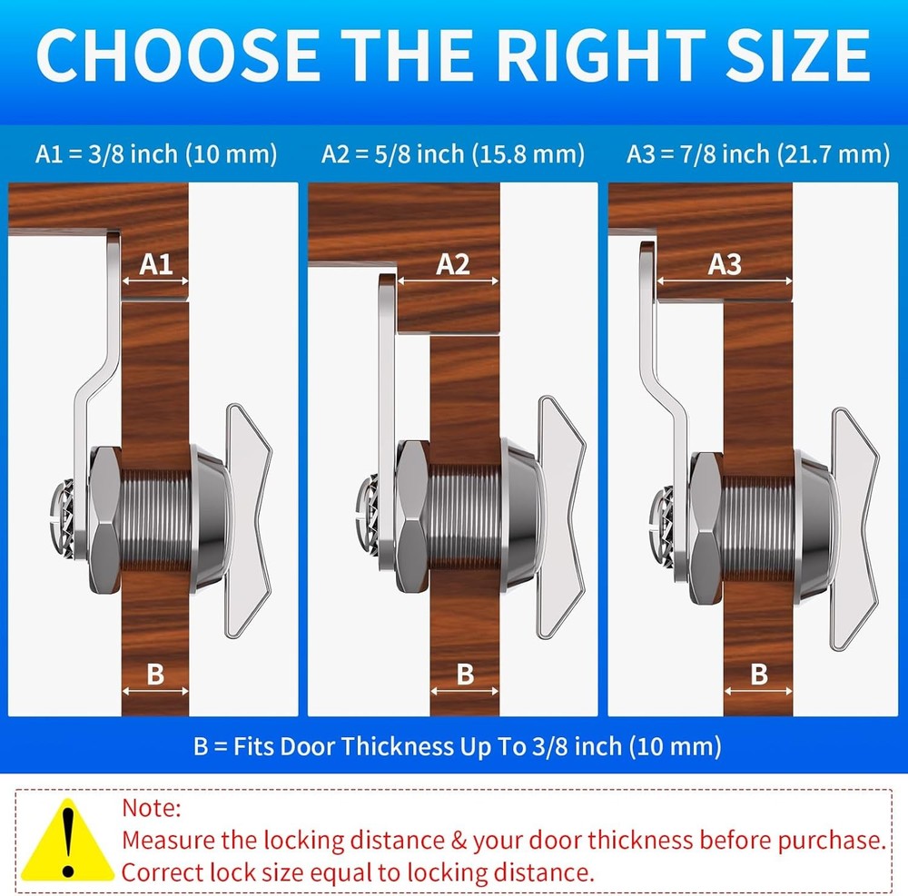 5/8 Inch Thumb Operated Offset Cam Lock, 5Pcs Keyless Compartment for Silver