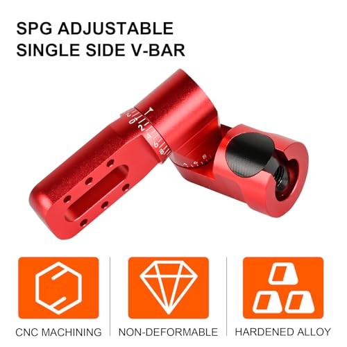 Archery Single Side V-Bar Mount - Adjustable Bow Stabilizer Quick Red