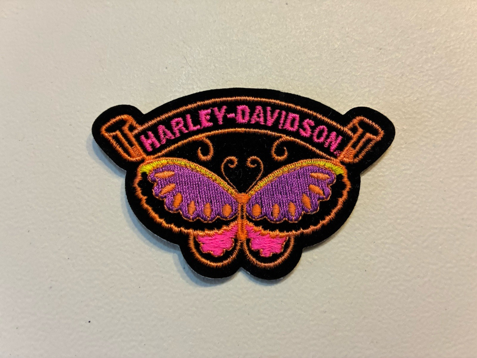 NOS 3 1/2” Pink Butterfly Harley Davidson patch Ladies of Harley Purple LOH OLP