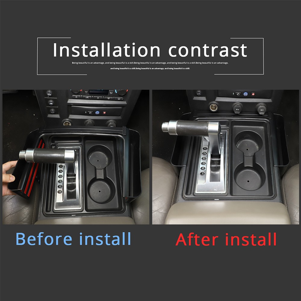 ABS Black Interior Storage Two Baskets Box For Hummer H2 2003-2007