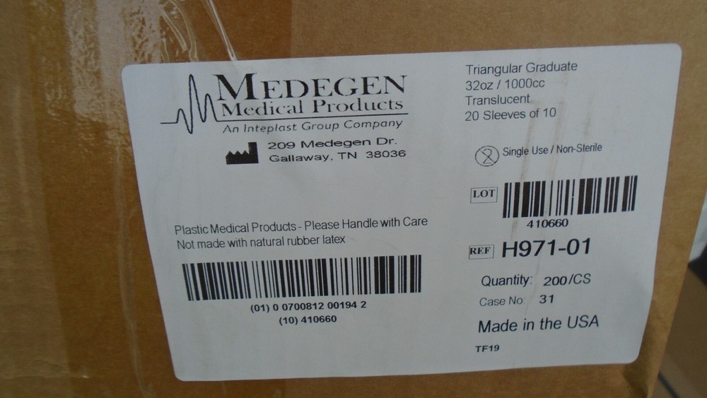 10 Medegen Triangular Graduated Graduates Measuring Container 32oz 1000ml USA