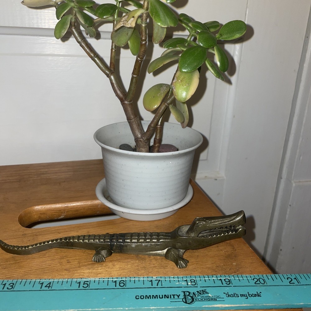 Vintage Brass Alligator Crocodile Nut Cracker Metal Figurine Nutcracker