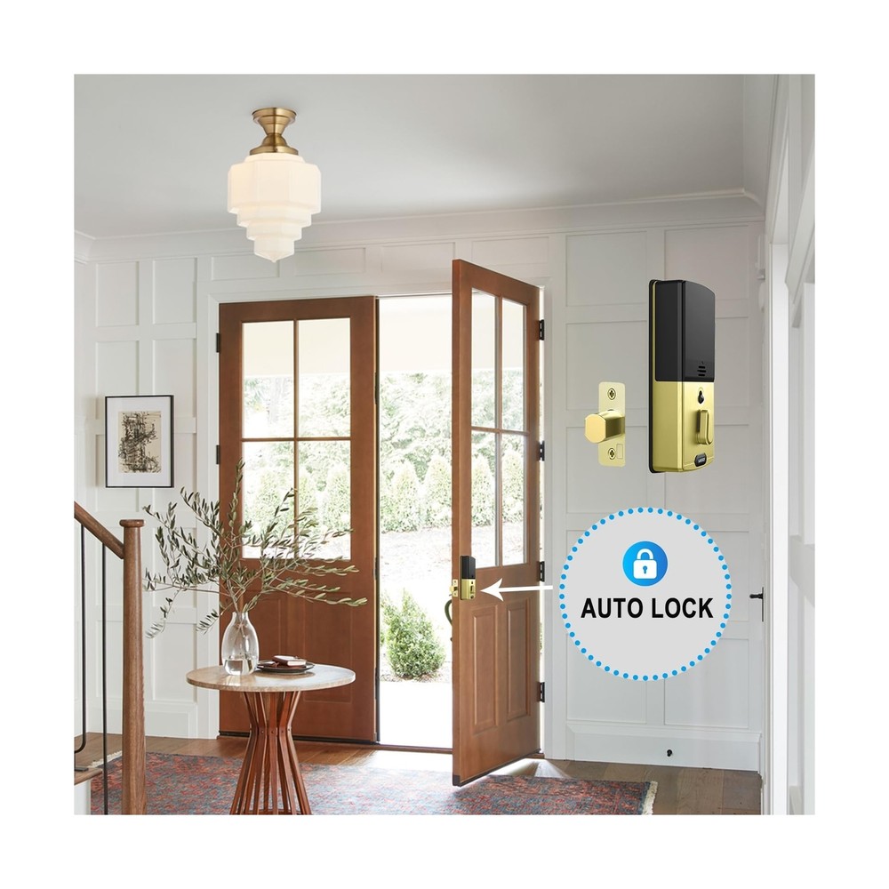 Lockly Vision Smart Lock, Camera Video Two-Way Audio 6-in-1 Keyless Entry Doo...