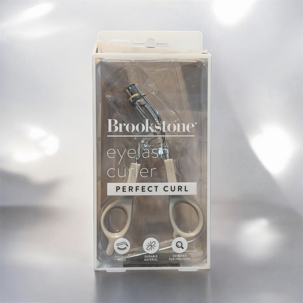 Brookstone Perfect Curl Eyelash Curler Silver White Dramatic Curl Precision