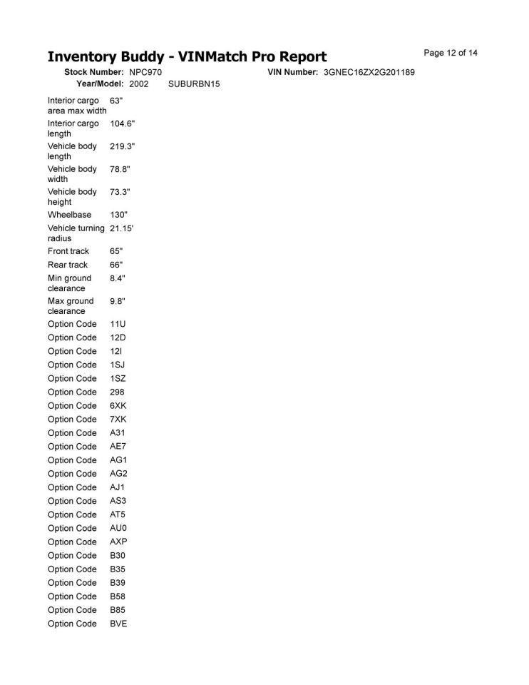 SUBURBN15 2002 Rear View Mirror 32477366