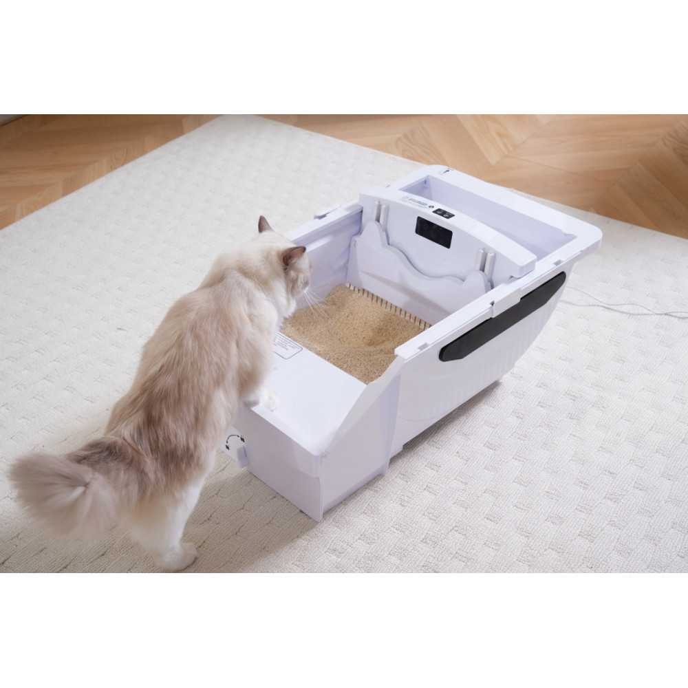 Smart Automatic Self-Cleaning Cat Litter Box with Hood Wide Opening