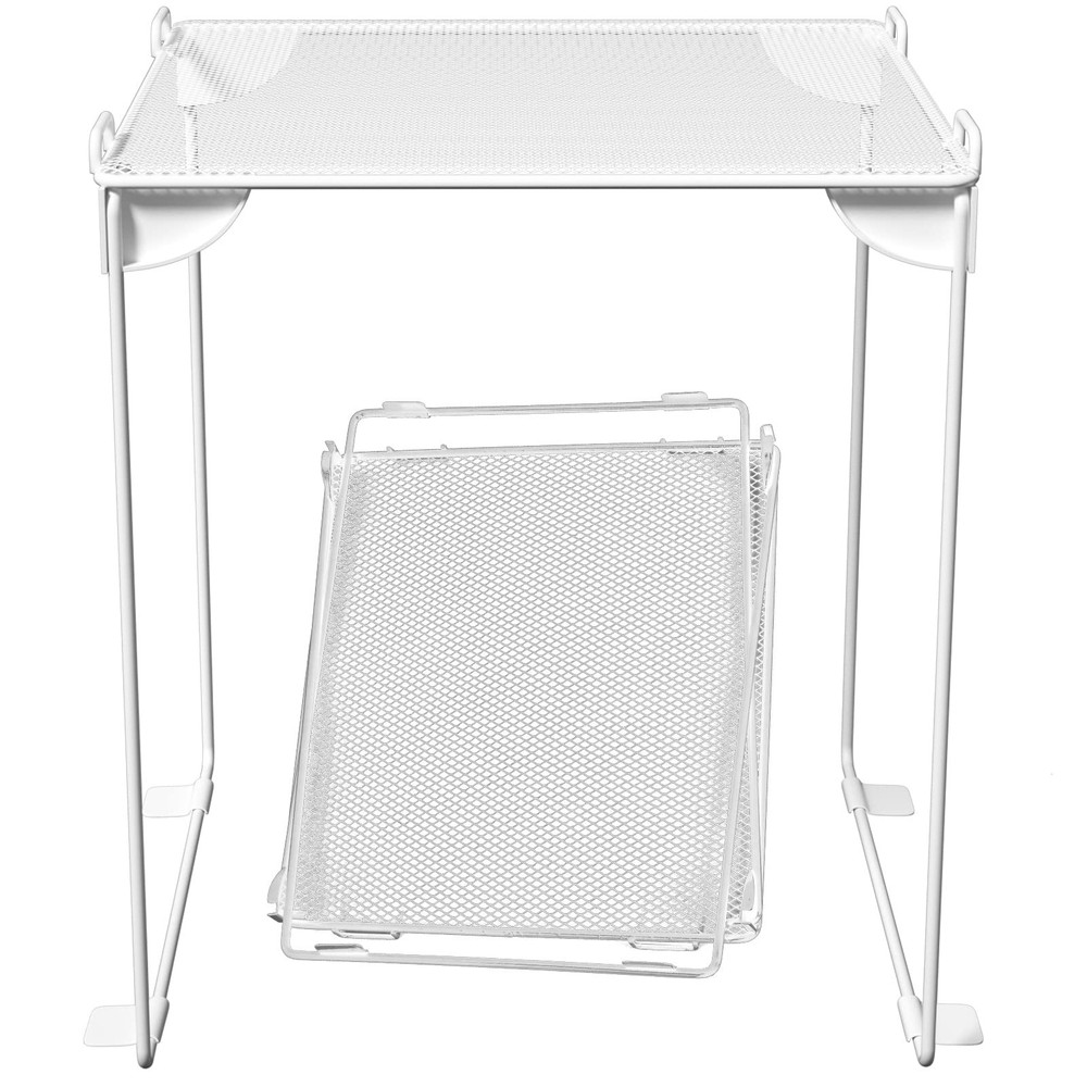 Neudeco 2 Pack Mesh Locker Shelf Stackable Extra Tall Organizer Collapsible