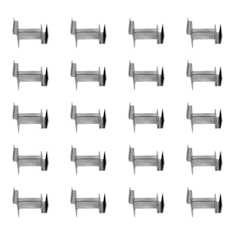 20 Pc 3" Chrome Slatwall Hangrail Bracket Hold 1-3/4" X 1/2" Rectangular Tube