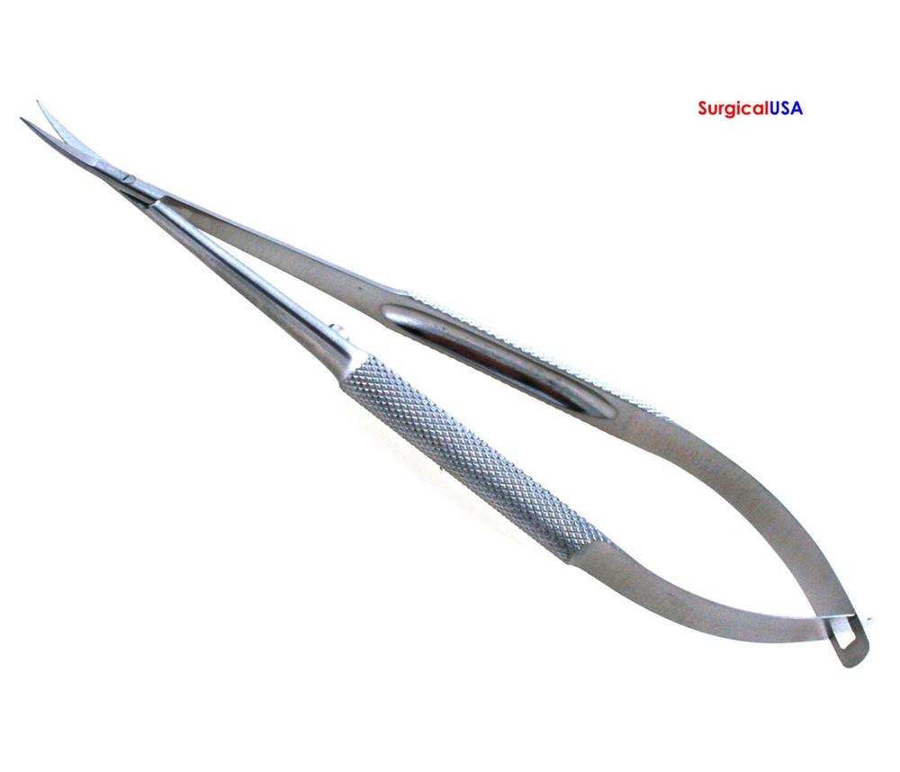 Micro Dissecting Scissors Curved Blades Sharp Points Size 5.75inch Thumb Handle