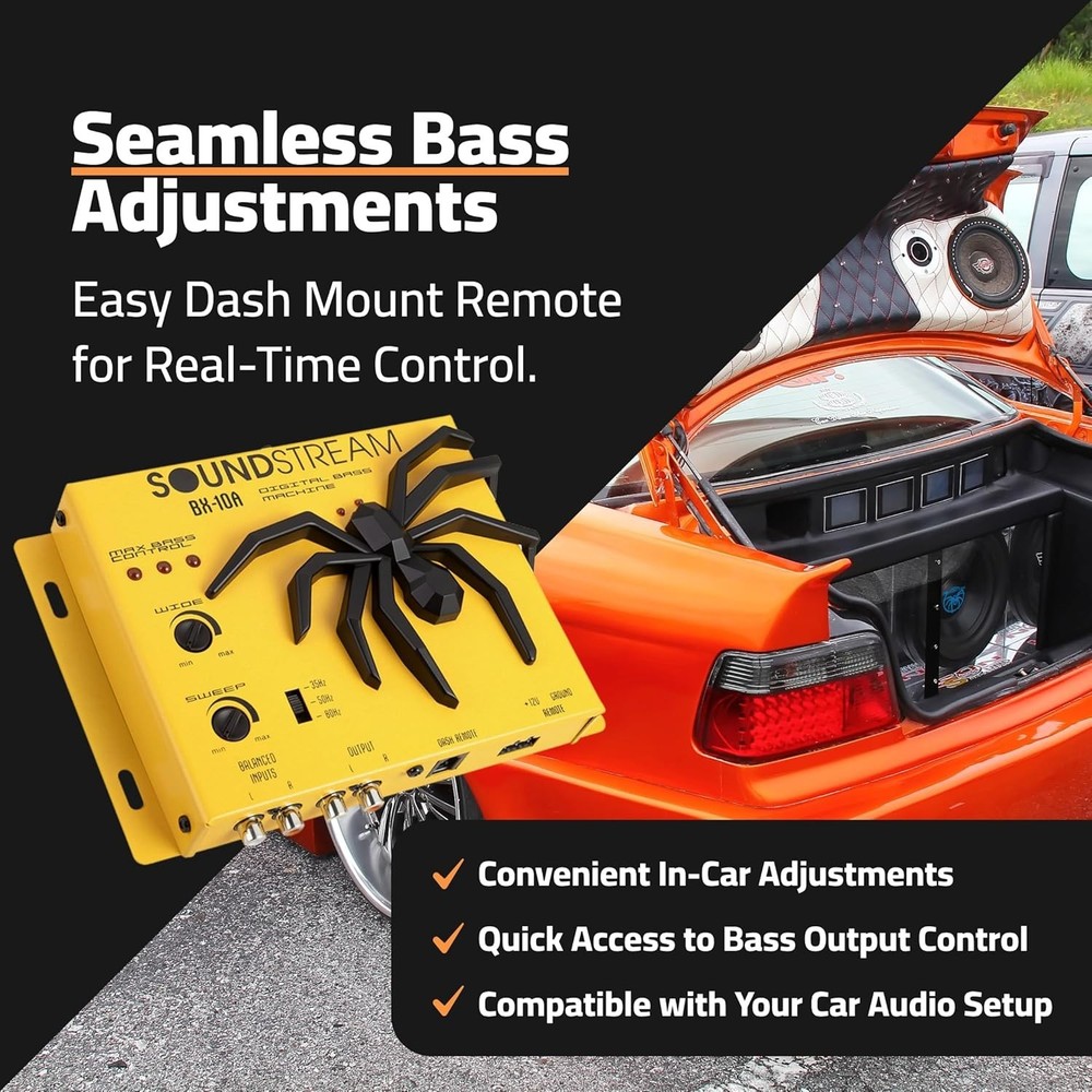 Compact Bass Processor with Dash Mount Control & Balanced Inputs for Car Audio