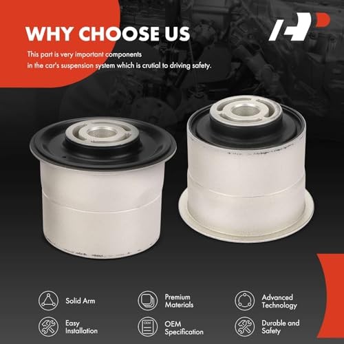 2 x Front To Frame & Front To Axle Control Arm Bushing Kit, Compatible with