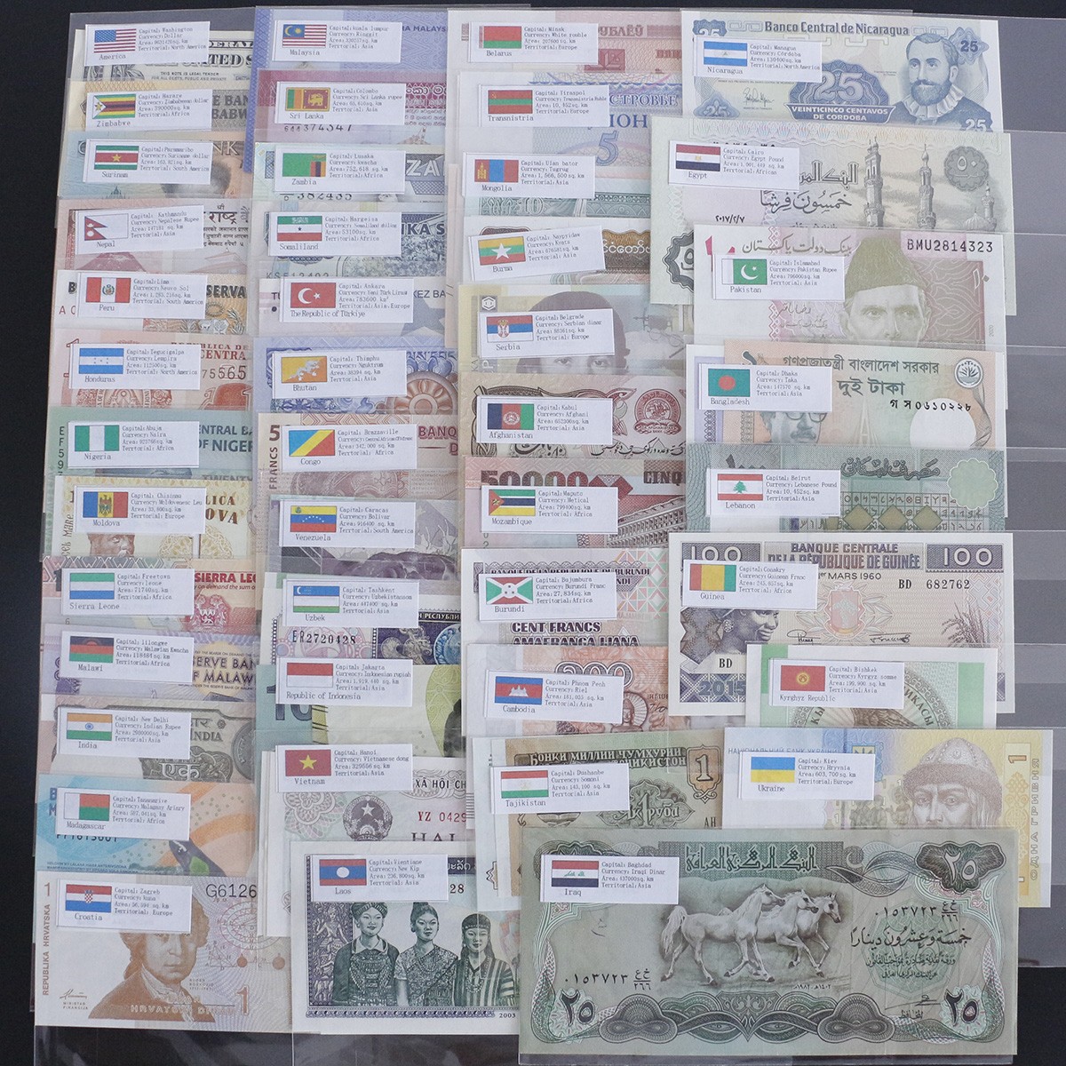 Lots 100 Different Paper Money UNC Collection 50 Countries World Banknotes