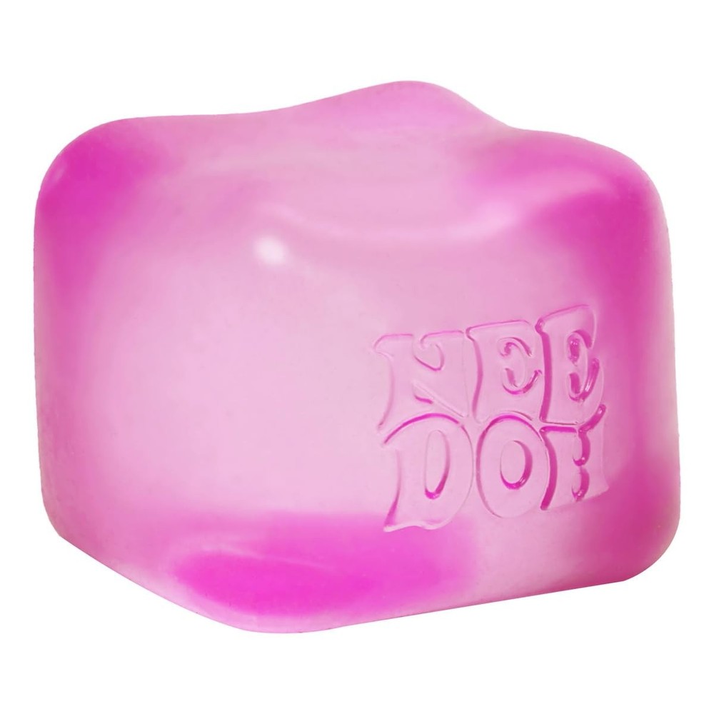 NeeDoh Nice Cube Sensory Squeeze Toy with Super Solid Squish - 2.25" Cube - Pink