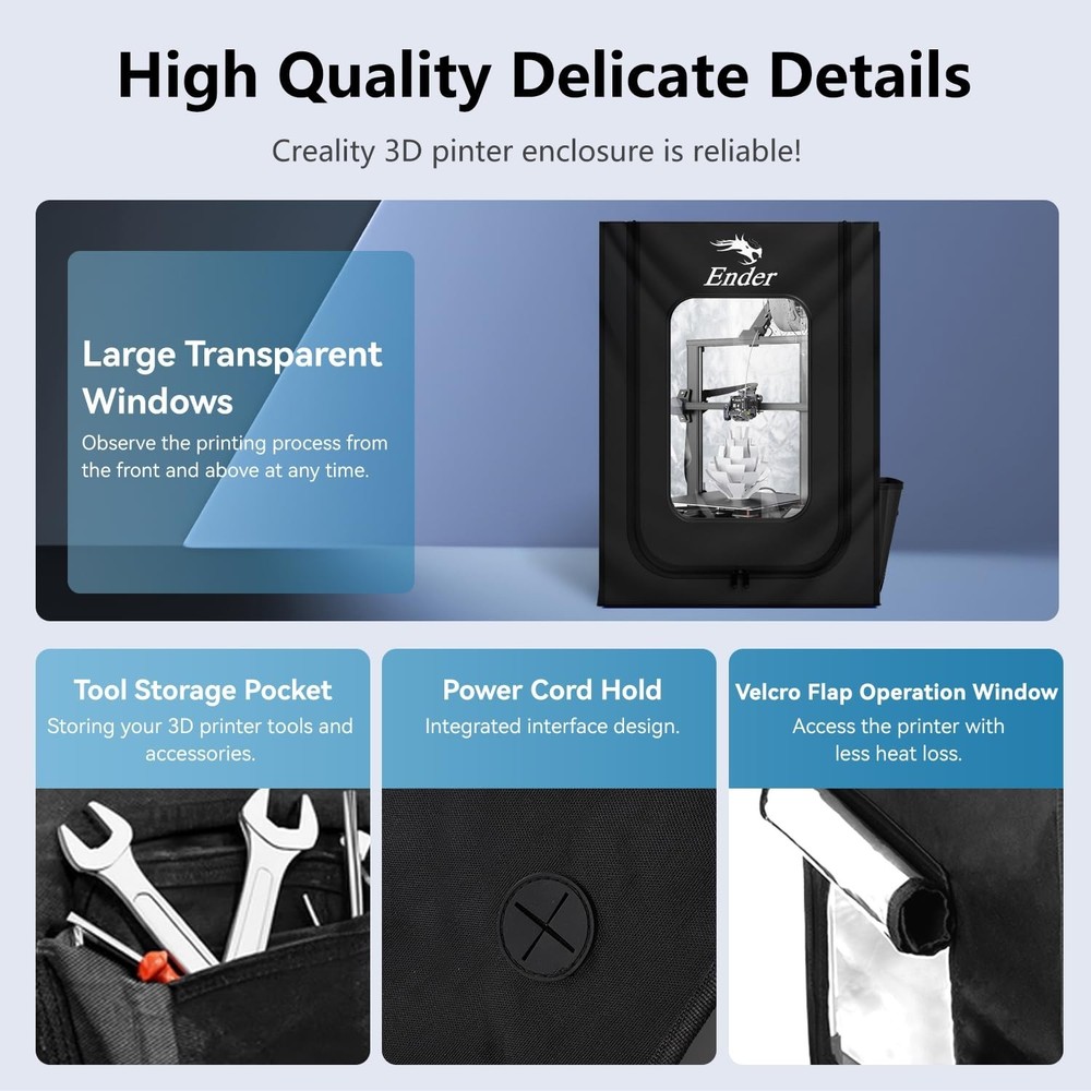 Official 3D Printer Case Fan Interface, 550 * 650 * 750mm Fireproof Dustproof...