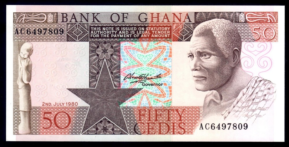 Ghana 50 Cedis, 1980, P22b Mint Unc