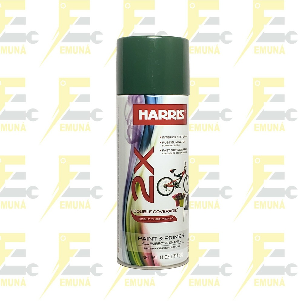 DARK GREEN HARRIS 2X COVERAGE  PAINT & PRIMER  (1bottle)