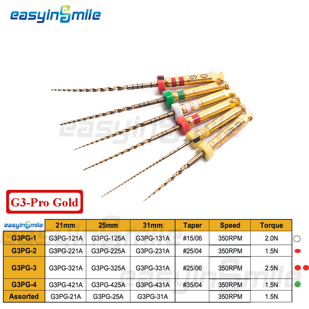 Dental NITI Endo Rotary Files Endodontic Gold Taper Files Engine Use EASYINSMILE