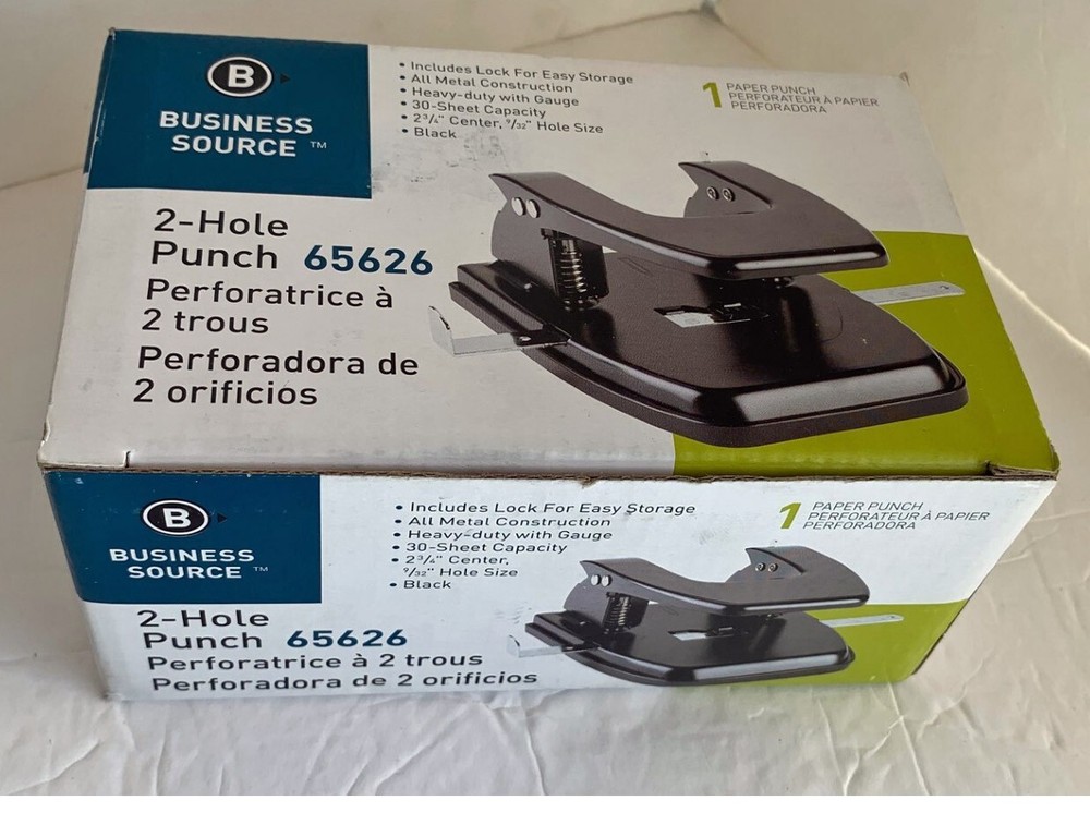 Business Source 2-Hole Punch 65626 30 Sheet Capacity