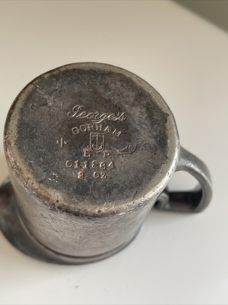 George’s Gorham Silverplated Small Creamer Pitcher 3” Tall w Hallmarks 1925