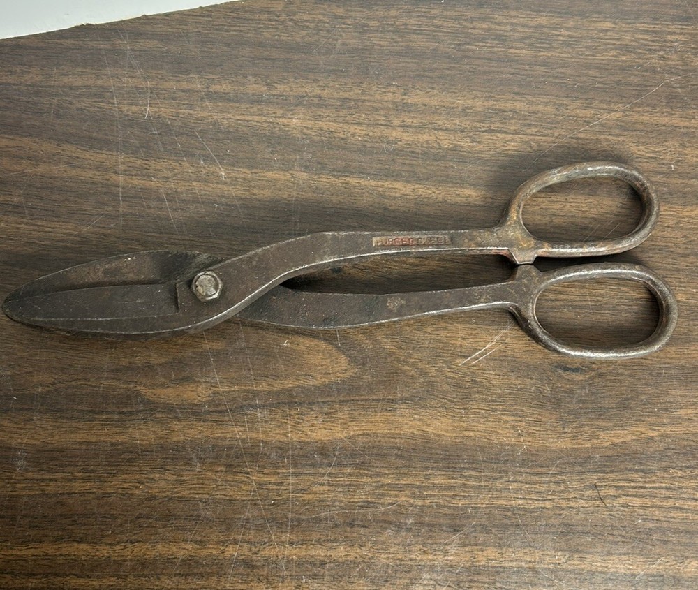 Vintage USA Drop Forged Tin Snips Scissors Shears 12”