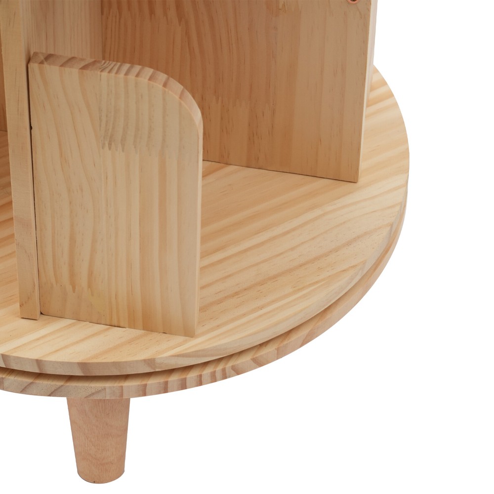 4 Layers Rotating Bookshelf Bookcase Storage Rack Floor Standing Display Holder