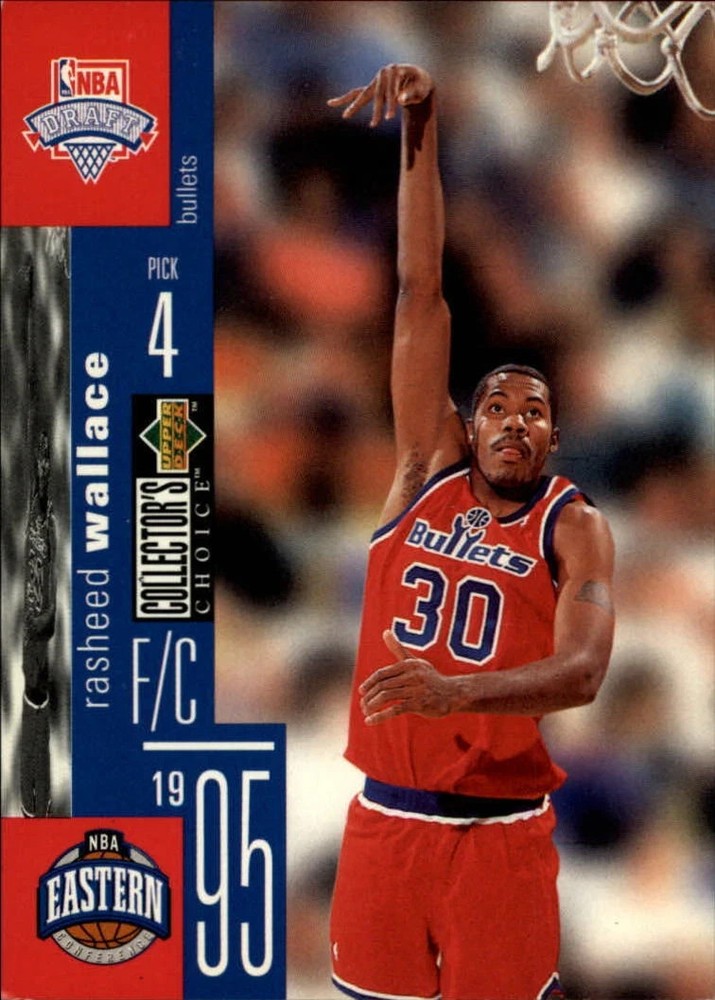 !!!    RASHEED WALLACE   UPPER DECK  COLLECTORS  CHOICE  ROOKIE CARD   $$