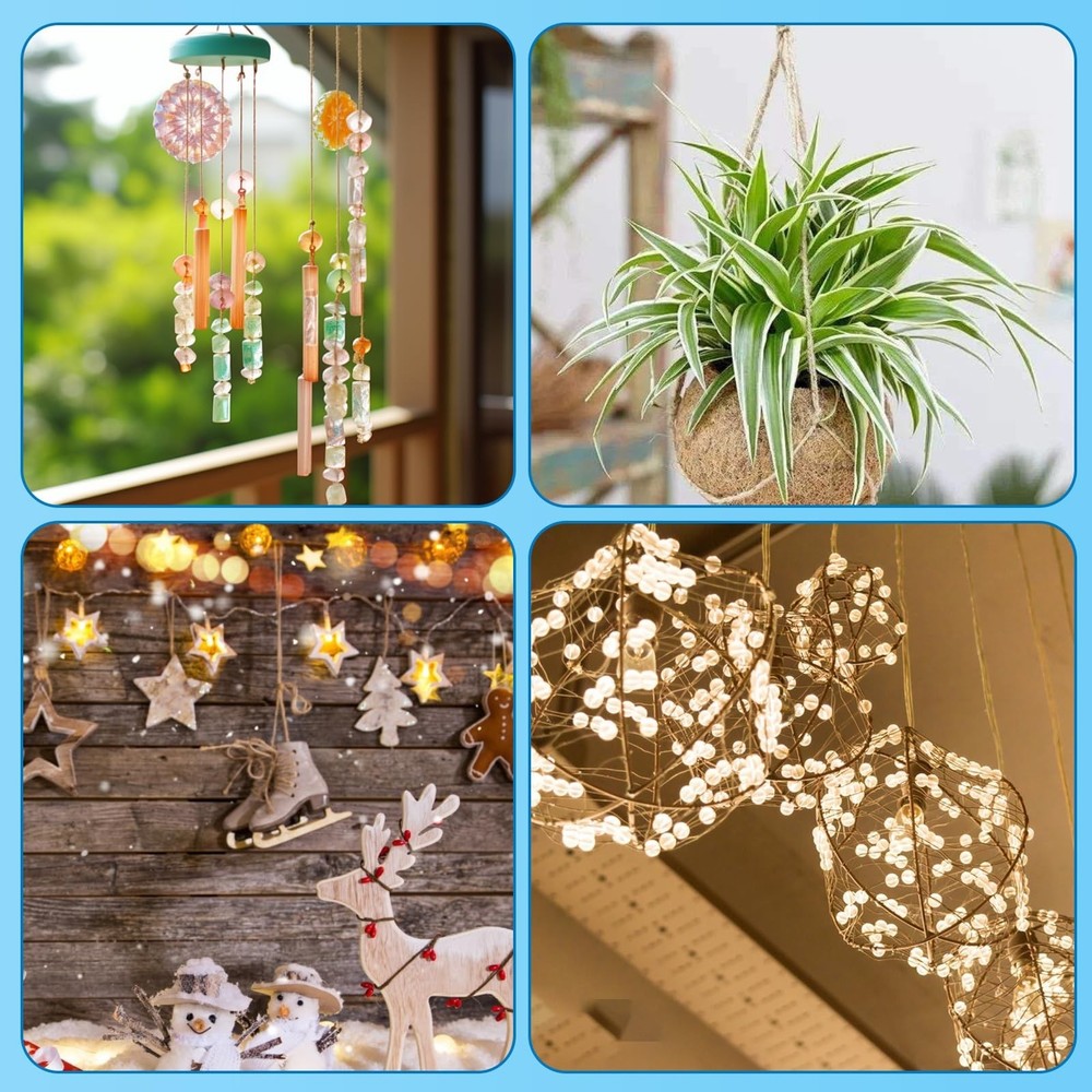 12 Pcs Adhesive Ceiling Hooks No Drilling Ceiling Hooks Outdoor Adhesive Hook...