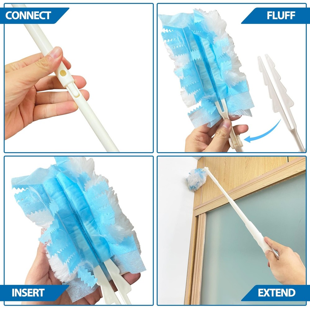 Replacement Handles Compatible with Swiffer Duster Refill, Extended Handle, A...