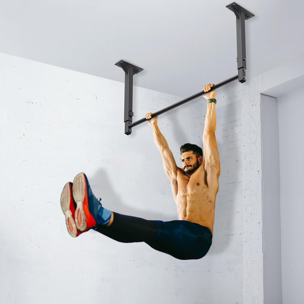 48" Ceiling Mounted Pull Up Bar Heavy Duty Multi-Grip Chin Up Bar,Mounted Pullup