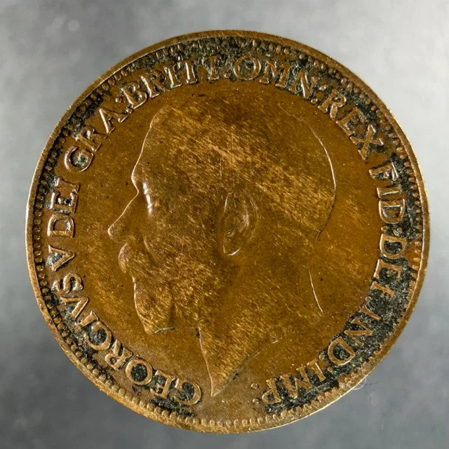 1922 Great Britain Farthing George V Britannia Reverse