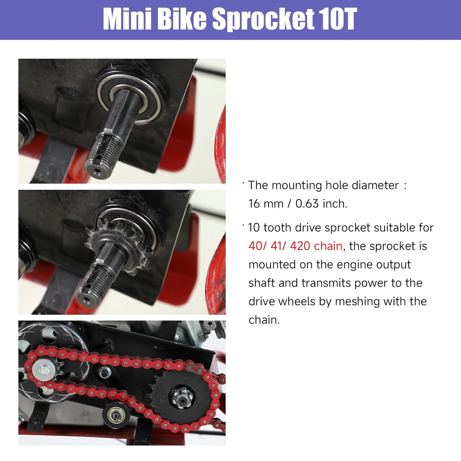 60 Tooth Sprocket 420 Chain Kit For CT200U BT200X Predator 212cc 196cc MB200